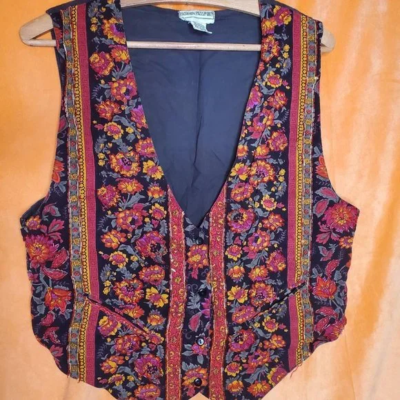 Y2kvintage Floral Beaded Vest - Picture 2 of 4